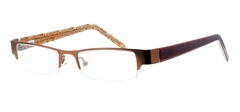 Picture of iLookGlasses OTTO - Ashton Brown - RECTANGLE,METAL,SEMI-RIM,fashion,office,everyday - prescription eyeglasses online USA