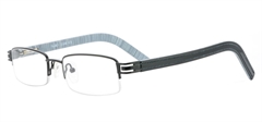 Picture of iLookGlasses OTTO - Quinn Black - RECTANGLE,METAL,OVAL,SEMI-RIM,fashion,classic,office,everyday - prescription eyeglasses online USA