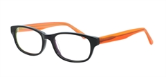 Picture of iLookGlasses DNA 7251 BLACK / TANGERINE - PLASTIC,OVAL,FULL-RIM,fashion,office,everyday - prescription eyeglasses online USA